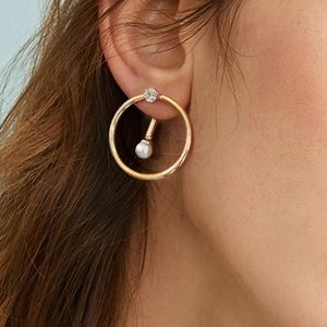 Gold abstract minimalist hoop earrings